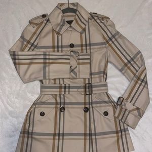 Coach plaid trench coat